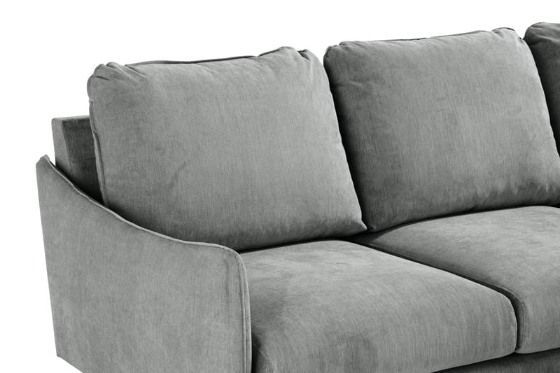 Trend Lyx 3-sits Vänstervänd L-formad Divansoffa i Tyg - Grå - Möbler - Soffa - Divansoffor & schäslongsoffa