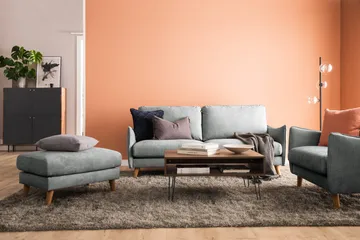Trend Lyx 3-sits Vänstervänd L-formad Divansoffa i Tyg - Grå - Möbler - Soffa - Divansoffor & schäslongsoffa