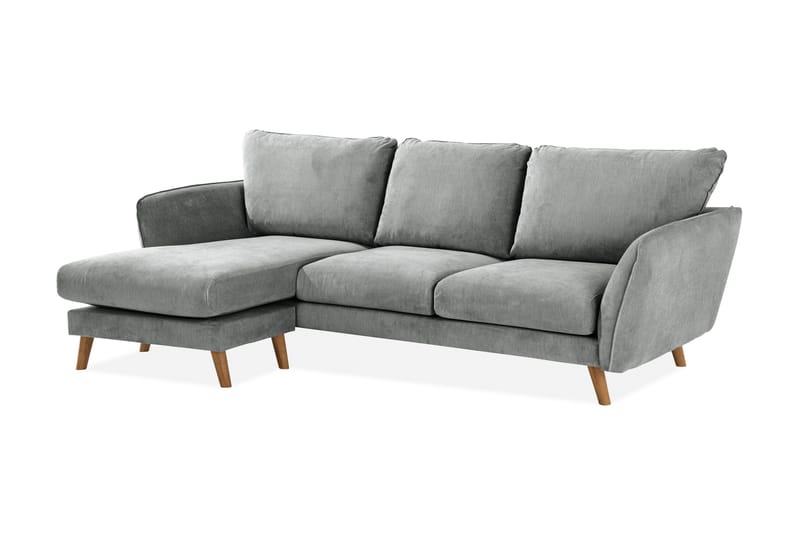 Trend Lyx 3-sits Vänstervänd L-formad Divansoffa i Tyg - Grå - Möbler - Soffa - Divansoffor & schäslongsoffa - 4 sits soffa med divan