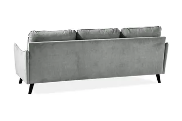 Trend Lyx 3-sits Vänstervänd L-formad Divansoffa i Tyg - Grå - Möbler - Soffa - Divansoffor & schäslongsoffa
