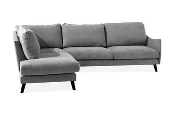 Trend Lyx 3-sits Vänstervänd L-formad Divansoffa i Tyg - Grå - Möbler - Soffa - Divansoffor & schäslongsoffa