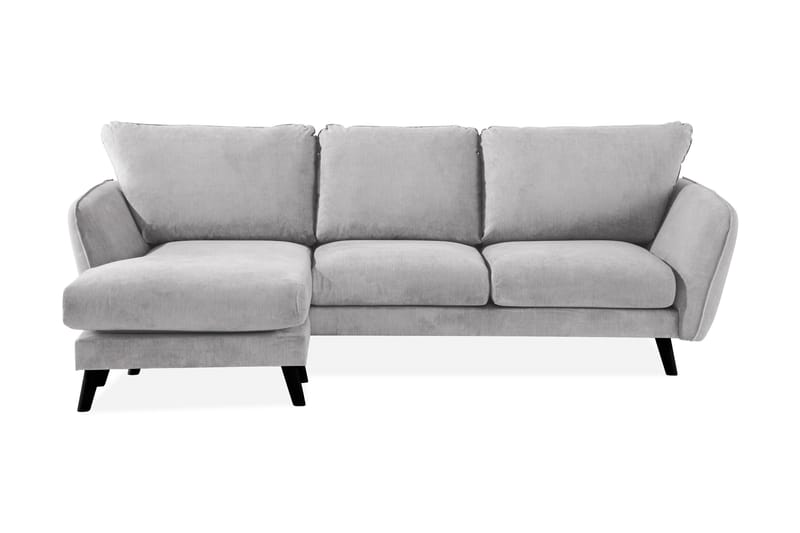Trend Lyx 3-sits Vänstervänd L-formad Divansoffa i Tyg, Ljusgrå