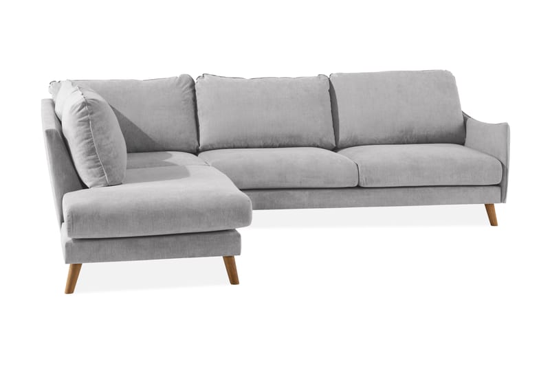 Trend Lyx 3-sits Vänstervänd L-formad Divansoffa i Tyg - Ljusgrå - Möbler - Soffa - Divansoffor & schäslongsoffa