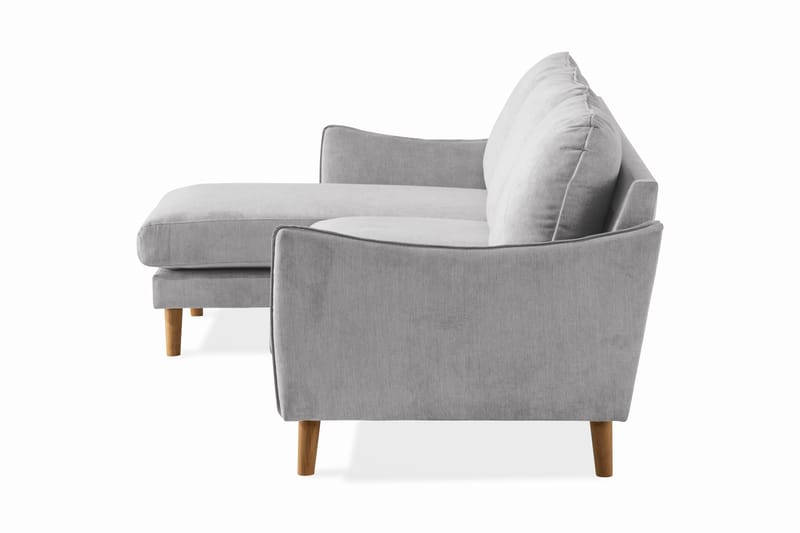 Trend Lyx 3-sits Vänstervänd L-formad Divansoffa i Tyg - Ljusgrå - Möbler - Soffa - Divansoffor & schäslongsoffa