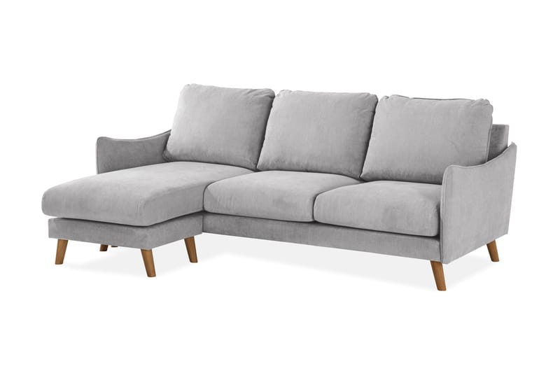 Trend Lyx 3-sits Vänstervänd L-formad Divansoffa i Tyg - Ljusgrå - Möbler - Soffa - Divansoffor & schäslongsoffa