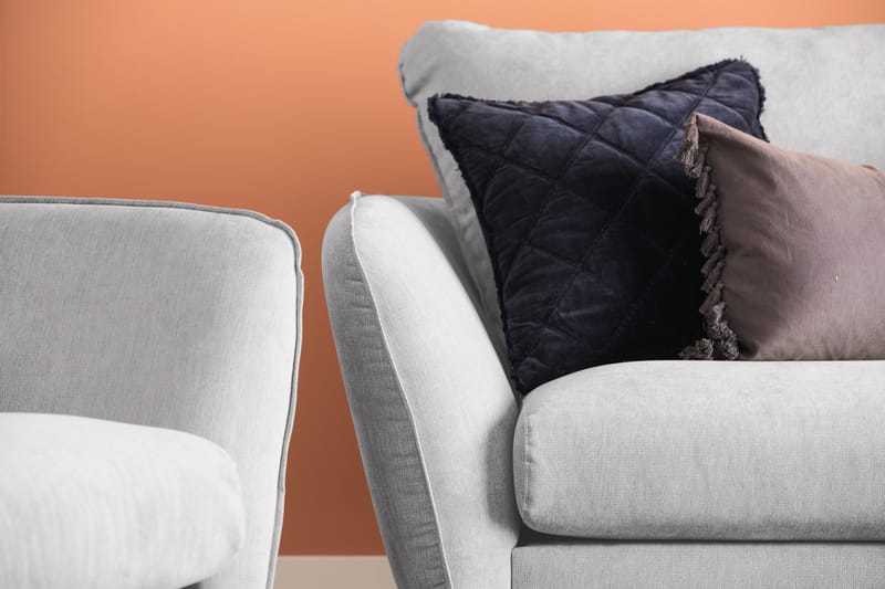 Trend Lyx 3-sits Vänstervänd L-formad Divansoffa i Tyg - Ljusgrå - Möbler - Soffa - Divansoffor & schäslongsoffa - 4 sits soffa med divan