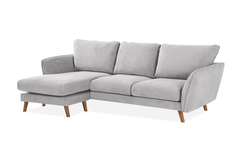Trend Lyx 3-sits Vänstervänd L-formad Divansoffa i Tyg - Ljusgrå - Möbler - Soffa - Divansoffor & schäslongsoffa - 4 sits soffa med divan
