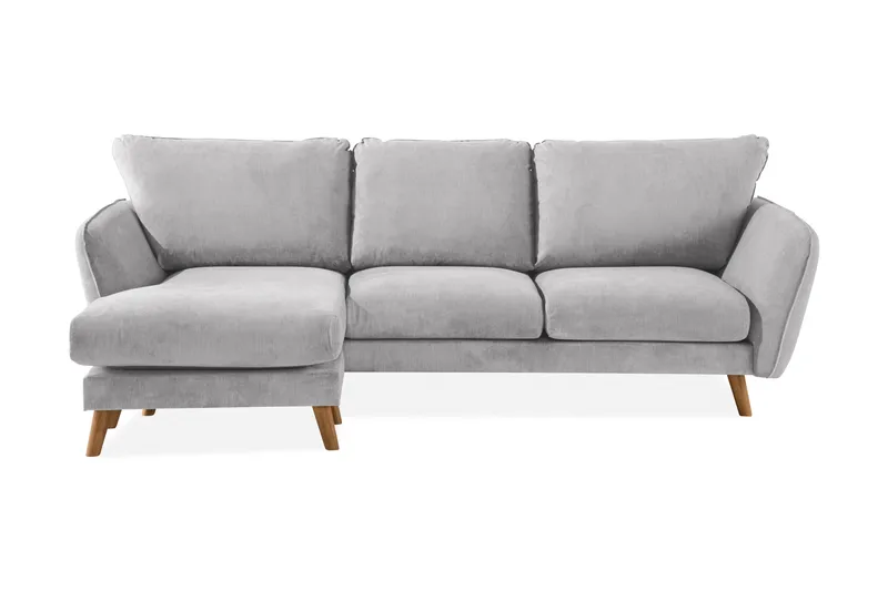 Trend Lyx 3-sits Vänstervänd L-formad Divansoffa i Tyg - Ljusgrå - Möbler - Soffa - Divansoffor & schäslongsoffa - 4 sits soffa med divan