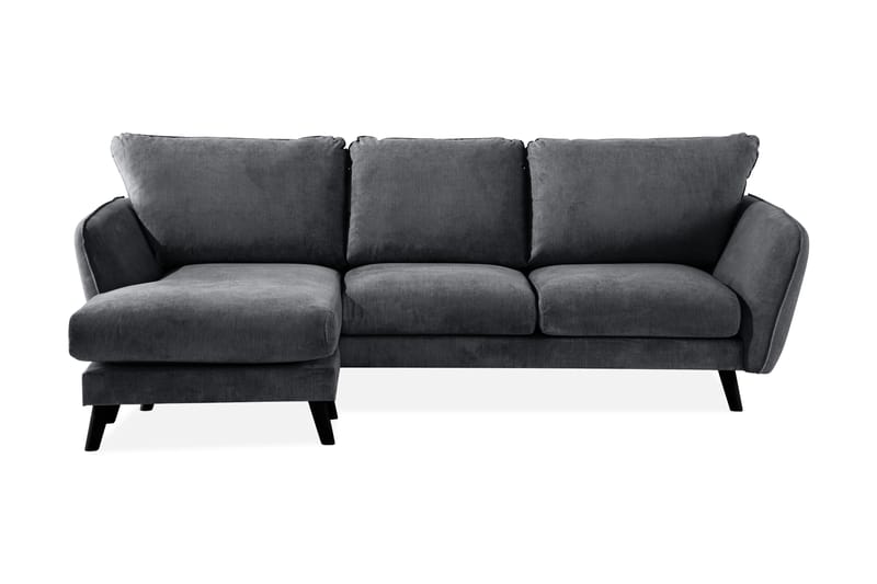 Trend Lyx 3-sits Vänstervänd L-formad Divansoffa i Tyg - Mörkgrå - Möbler - Soffa - Divansoffor & schäslongsoffa