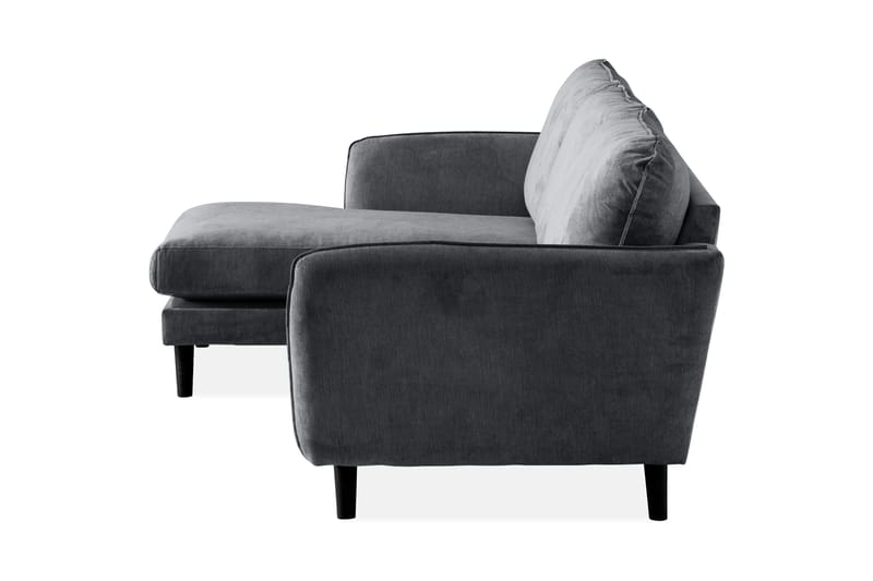 Trend Lyx 3-sits Vänstervänd L-formad Divansoffa i Tyg - Mörkgrå - Möbler - Soffa - Divansoffor & schäslongsoffa