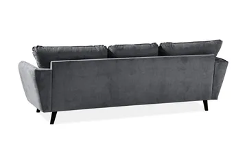 Trend Lyx 3-sits Vänstervänd L-formad Divansoffa i Tyg - Mörkgrå - Möbler - Soffa - Divansoffor & schäslongsoffa