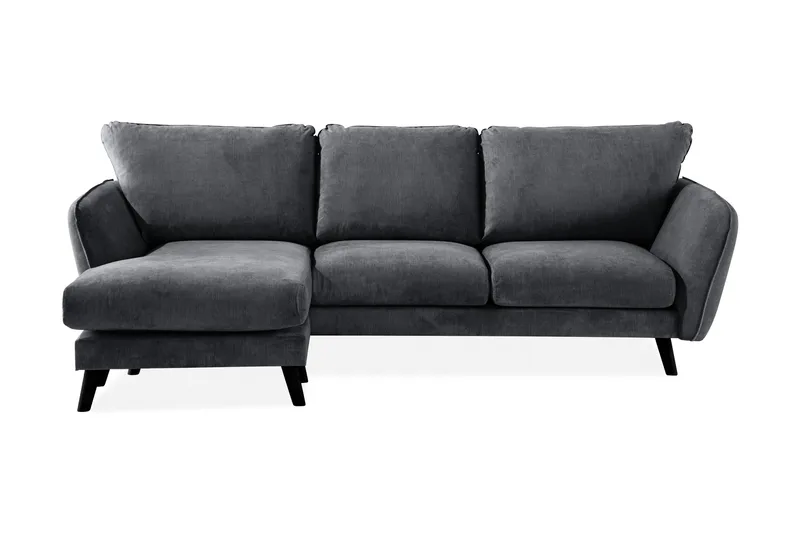 Trend Lyx 3-sits Vänstervänd L-formad Divansoffa i Tyg - Mörkgrå - Möbler - Soffa - Divansoffor & schäslongsoffa - 4 sits soffa med divan