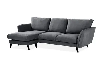 Trend Lyx 3-sits Vänstervänd L-formad Divansoffa i Tyg - Mörkgrå - Möbler - Soffa - Divansoffor & schäslongsoffa
