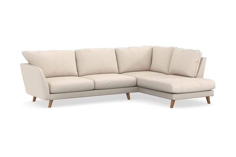 Trend Lyx 4-sits Högervänd L-formad Schäslongsoffa i Manchester - Beige - Möbler - Soffa - Divansoffor & schäslongsoffa