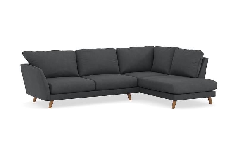 Trend Lyx 4-sits Högervänd L-formad Schäslongsoffa i Manchester - Mörkgrå - Möbler - Soffa - Divansoffor & schäslongsoffa