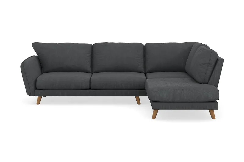 Trend Lyx 4-sits Högervänd L-formad Schäslongsoffa i Manchester - Mörkgrå - Möbler - Soffa - Divansoffor & schäslongsoffa - 4 sits soffa med divan