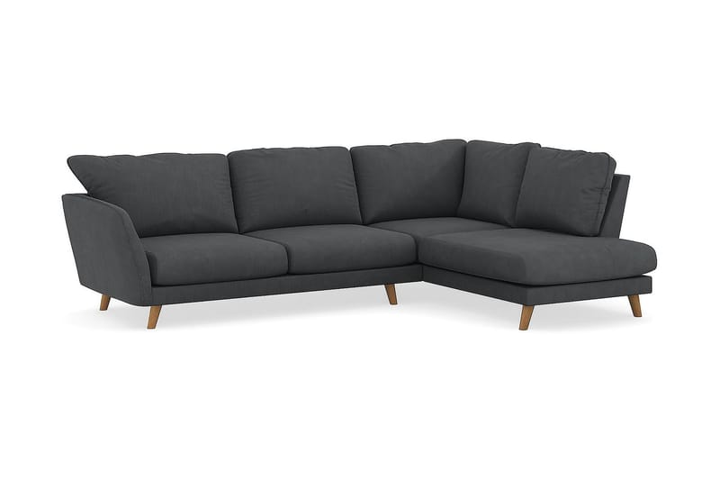 Trend Lyx 4-sits Högervänd L-formad Schäslongsoffa i Manchester - Mörkgrå - Möbler - Soffa - Divansoffor & schäslongsoffa - 4 sits soffa med divan