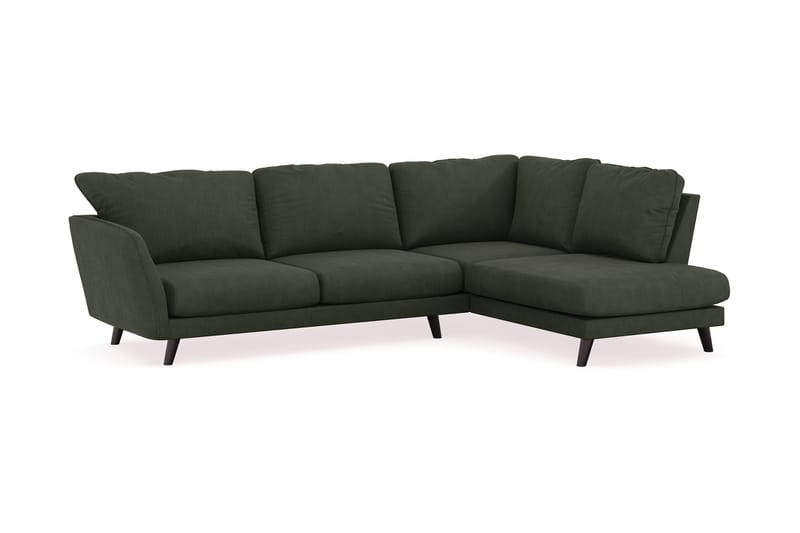 Trend Lyx 4-sits Högervänd L-formad Schäslongsoffa i Manchester - Mörkgrön - Möbler - Soffa - Divansoffor & schäslongsoffa
