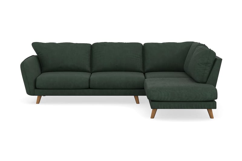 Trend Lyx 4-sits Högervänd L-formad Schäslongsoffa i Manchester - Mörkgrön - Möbler - Soffa - Divansoffor & schäslongsoffa