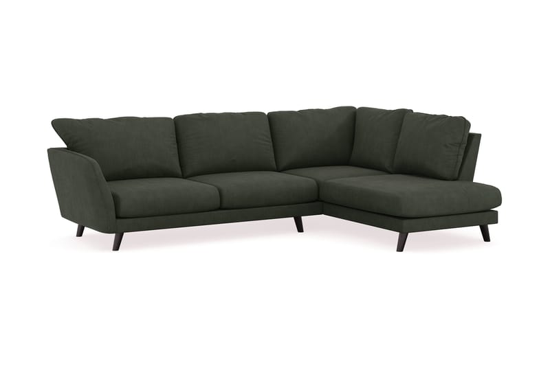 Trend Lyx 4-sits Högervänd L-formad Schäslongsoffa i Manchester - Mörkgrön - Möbler - Soffa - Divansoffor & schäslongsoffa - 4 sits soffa med divan