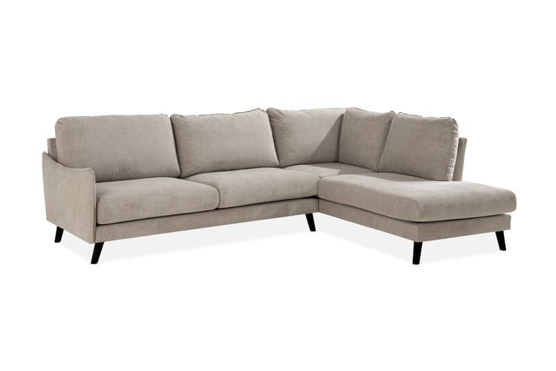Trend Lyx 4-sits Högervänd L-formad Schäslongsoffa i Tyg - Beige - Möbler - Soffa - Divansoffor & schäslongsoffa