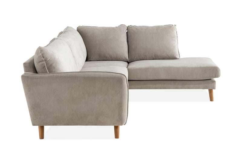 Trend Lyx 4-sits Högervänd L-formad Schäslongsoffa i Tyg - Beige - Möbler - Soffa - Divansoffor & schäslongsoffa