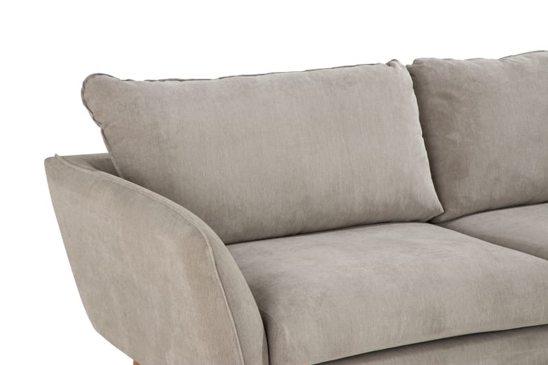 Trend Lyx 4-sits Högervänd L-formad Schäslongsoffa i Tyg - Beige - Möbler - Soffa - Divansoffor & schäslongsoffa