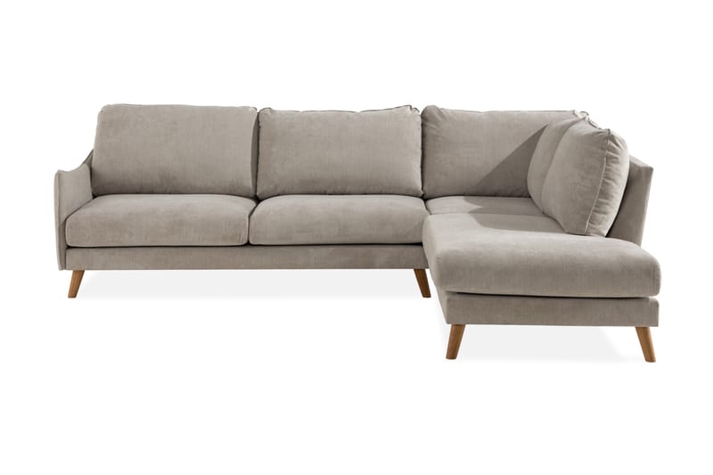 Trend Lyx 4-sits Högervänd L-formad Schäslongsoffa i Tyg - Beige - Möbler - Soffa - Divansoffor & schäslongsoffa