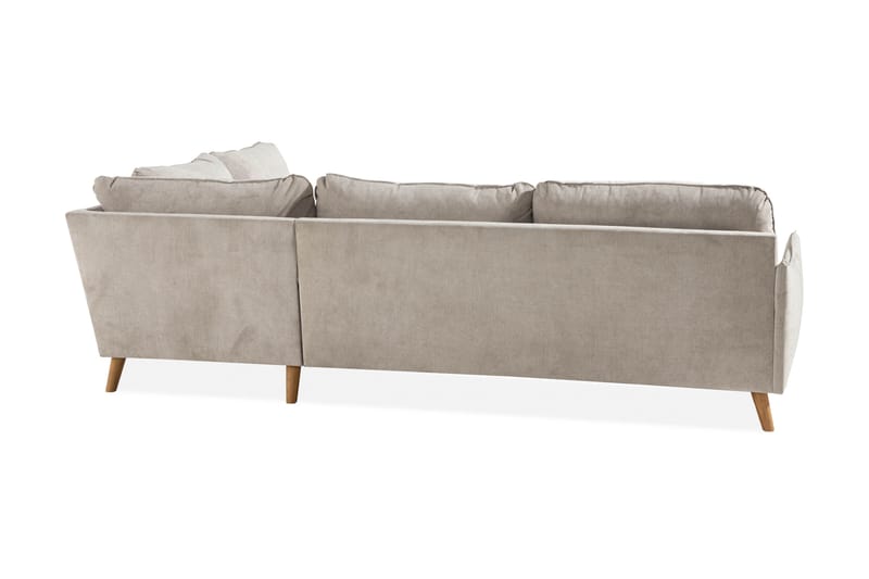 Trend Lyx 4-sits Högervänd L-formad Schäslongsoffa i Tyg - Beige - Möbler - Soffa - Divansoffor & schäslongsoffa
