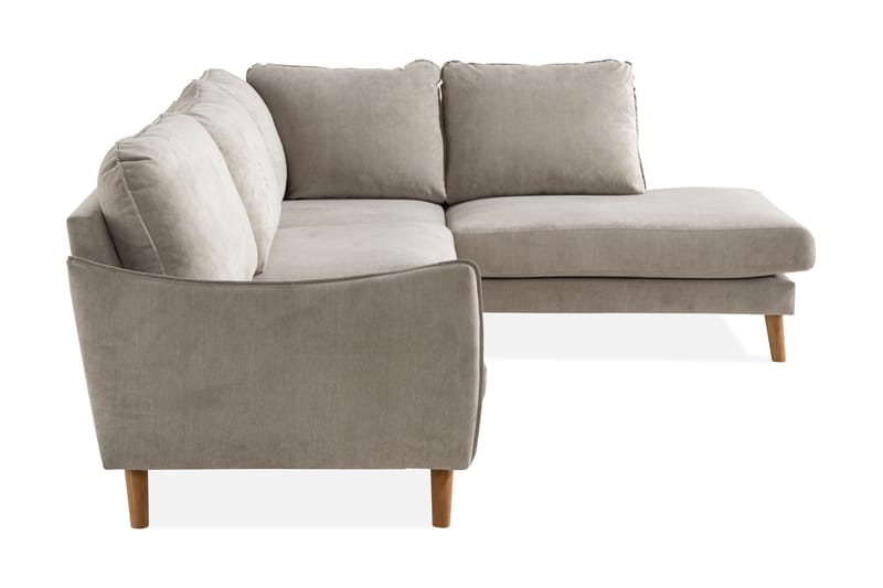 Trend Lyx 4-sits Högervänd L-formad Schäslongsoffa i Tyg - Beige - Möbler - Soffa - Divansoffor & schäslongsoffa