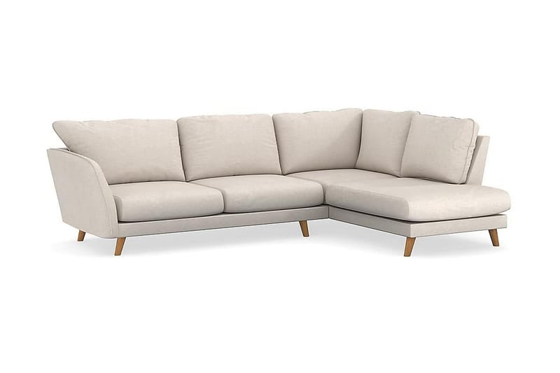 Trend Lyx 4-sits Högervänd L-formad Schäslongsoffa i Tyg - Beige - Möbler - Soffa - Divansoffor & schäslongsoffa