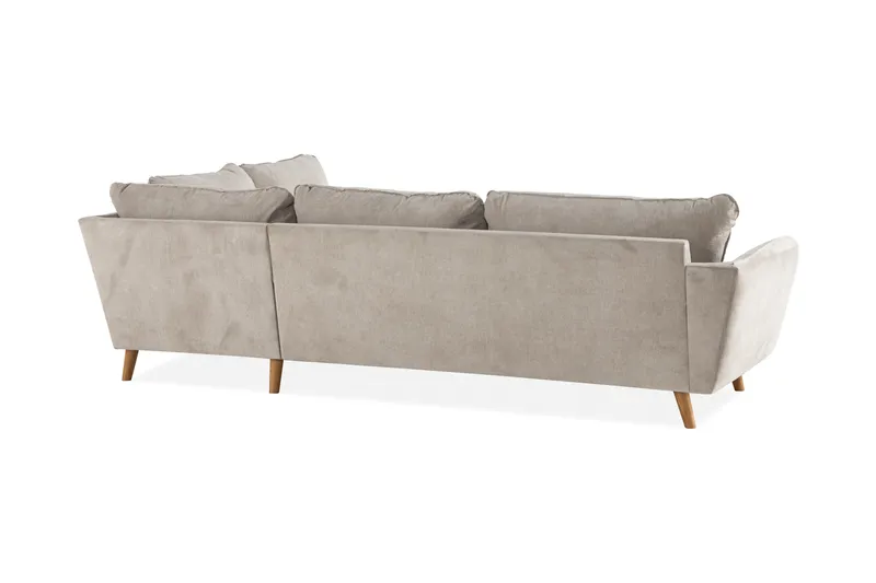 Trend Lyx 4-sits Högervänd L-formad Schäslongsoffa i Tyg - Beige - Möbler - Soffa - Divansoffor & schäslongsoffa - 4 sits soffa med divan