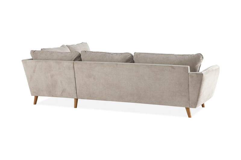 Trend Lyx 4-sits Högervänd L-formad Schäslongsoffa i Tyg - Beige - Möbler - Soffa - Divansoffor & schäslongsoffa - 4 sits soffa med divan