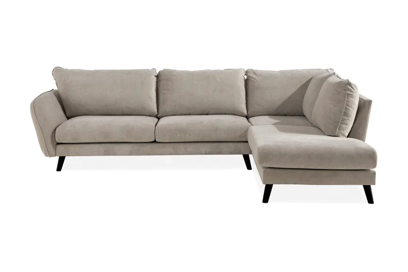 Trend Lyx 4-sits Högervänd L-formad Schäslongsoffa i Tyg - Beige - Möbler - Soffa - Divansoffor & schäslongsoffa - 4 sits soffa med divan