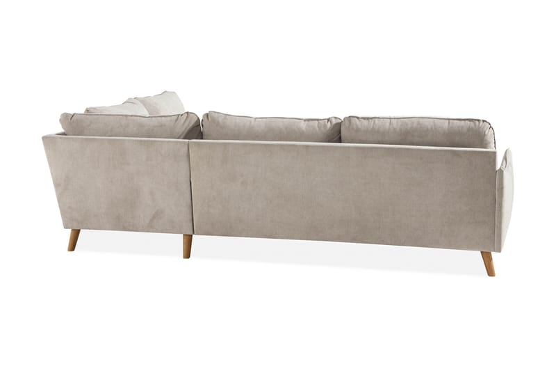 Trend Lyx 4-sits Högervänd L-formad Schäslongsoffa i Tyg - Beige - Möbler - Soffa - Divansoffor & schäslongsoffa - 4 sits soffa med divan