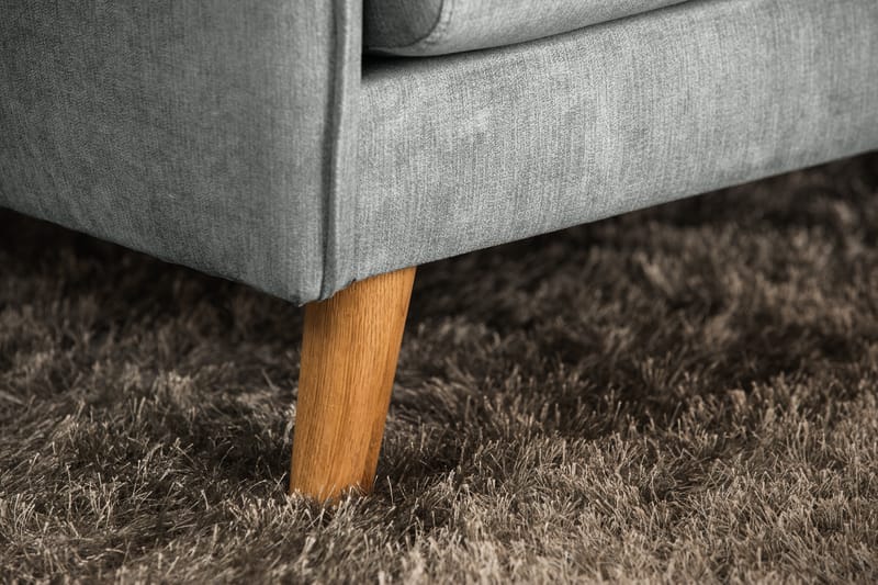 Trend Lyx 4-sits Högervänd L-formad Schäslongsoffa i Tyg - Grå - Möbler - Soffa - Divansoffor & schäslongsoffa