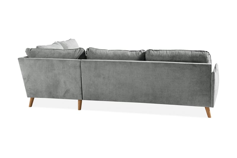 Trend Lyx 4-sits Högervänd L-formad Schäslongsoffa i Tyg - Grå - Möbler - Soffa - Divansoffor & schäslongsoffa