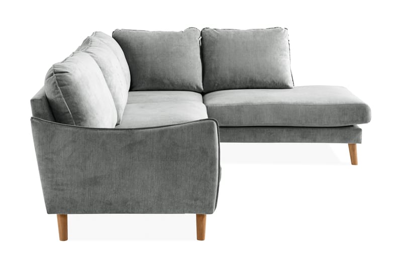 Trend Lyx 4-sits Högervänd L-formad Schäslongsoffa i Tyg - Grå - Möbler - Soffa - Divansoffor & schäslongsoffa