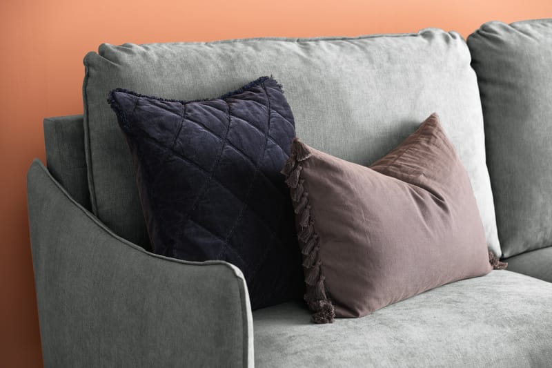 Trend Lyx 4-sits Högervänd L-formad Schäslongsoffa i Tyg - Grå - Möbler - Soffa - Divansoffor & schäslongsoffa