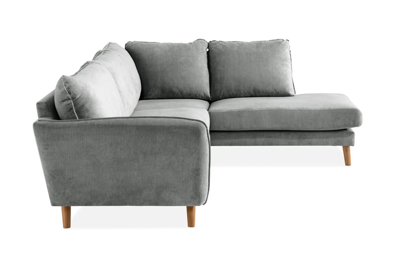 Trend Lyx 4-sits Högervänd L-formad Schäslongsoffa i Tyg - Grå - Möbler - Soffa - Divansoffor & schäslongsoffa