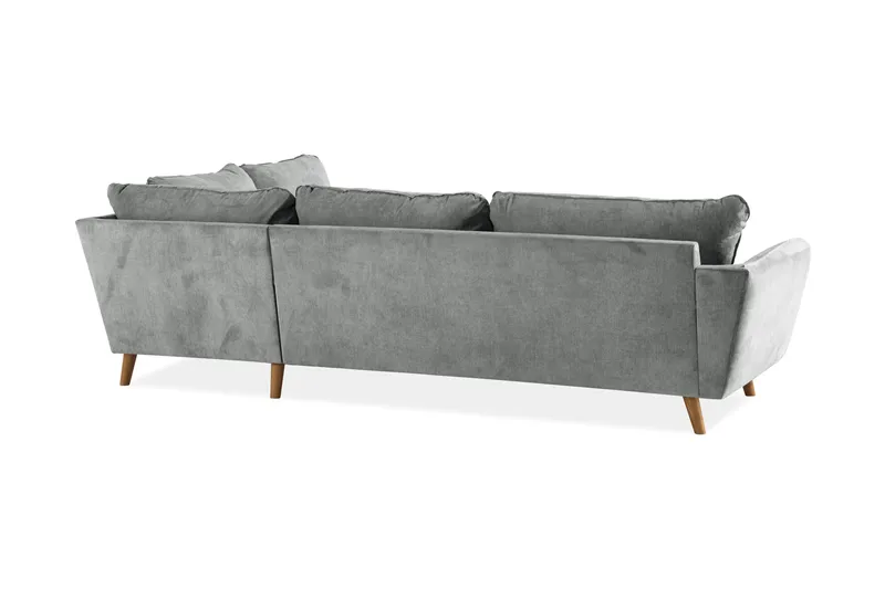 Trend Lyx 4-sits Högervänd L-formad Schäslongsoffa i Tyg - Grå - Möbler - Soffa - Divansoffor & schäslongsoffa - 4 sits soffa med divan