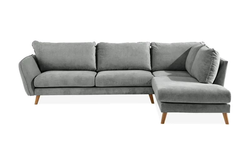 Trend Lyx 4-sits Högervänd L-formad Schäslongsoffa i Tyg - Grå - Möbler - Soffa - Divansoffor & schäslongsoffa - 4 sits soffa med divan