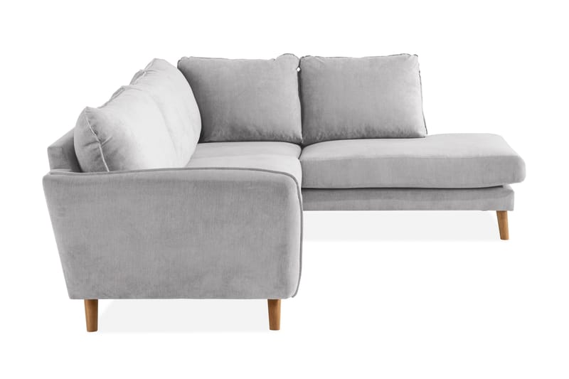 Trend Lyx 4-sits Högervänd L-formad Schäslongsoffa i Tyg - Ljusgrå - Möbler - Soffa - Divansoffor & schäslongsoffa - 4 sits soffa med divan