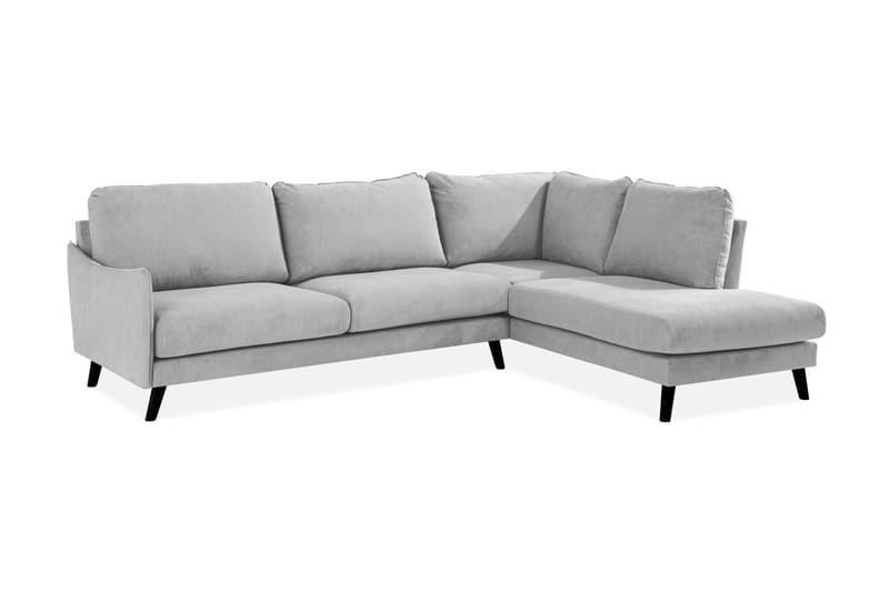 Trend Lyx 4-sits Högervänd L-formad Schäslongsoffa i Tyg - Ljusgrå - Möbler - Soffa - Divansoffor & schäslongsoffa