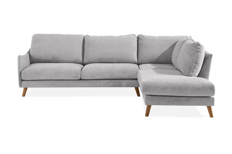 Trend Lyx 4-sits Högervänd L-formad Schäslongsoffa i Tyg - Ljusgrå - Möbler - Soffa - Divansoffor & schäslongsoffa