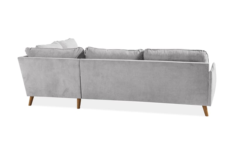 Trend Lyx 4-sits Högervänd L-formad Schäslongsoffa i Tyg - Ljusgrå - Möbler - Soffa - Divansoffor & schäslongsoffa