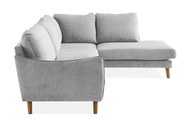 Trend Lyx 4-sits Högervänd L-formad Schäslongsoffa i Tyg - Ljusgrå - Möbler - Soffa - Divansoffor & schäslongsoffa