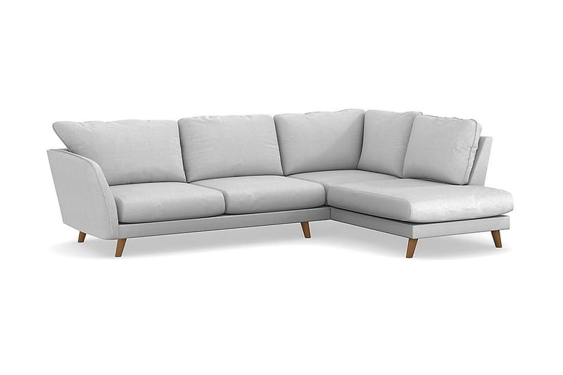 Trend Lyx 4-sits Högervänd L-formad Schäslongsoffa i Tyg - Ljusgrå - Möbler - Soffa - Divansoffor & schäslongsoffa
