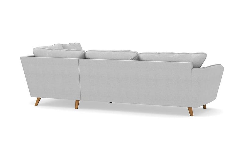 Trend Lyx 4-sits Högervänd L-formad Schäslongsoffa i Tyg - Ljusgrå - Möbler - Soffa - Divansoffor & schäslongsoffa