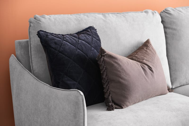 Trend Lyx 4-sits Högervänd L-formad Schäslongsoffa i Tyg - Ljusgrå - Möbler - Soffa - Divansoffor & schäslongsoffa - 4 sits soffa med divan